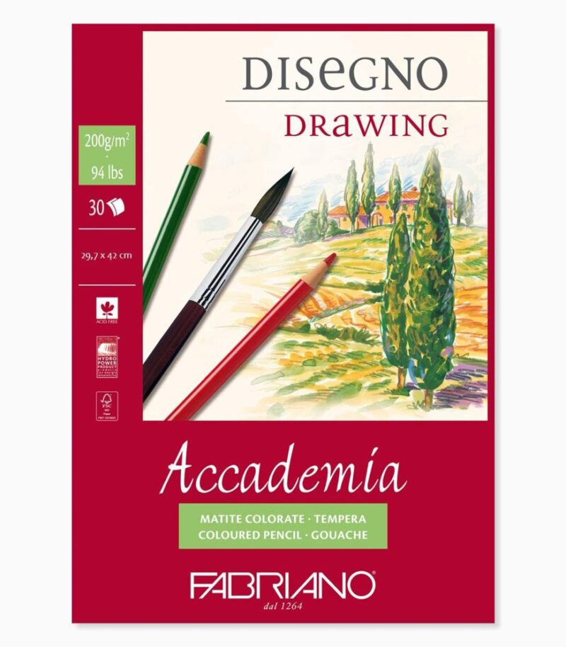 Bloc desen Accademia Disegno, A3, fără spiră, Fabriano