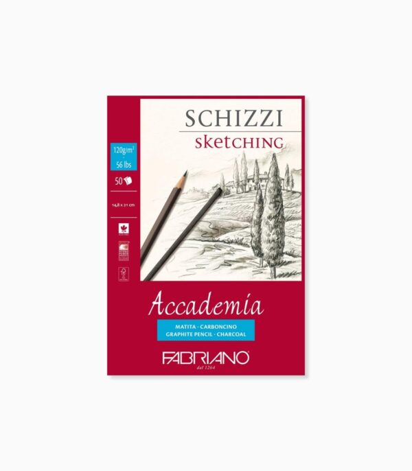 Bloc desen Accademia Schizzi, A5, fără spiră, Fabriano