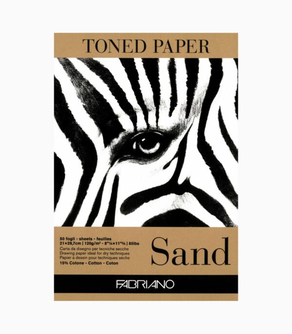 Bloc desen Toned Paper Sand, A4, 120g, 50 file, fără spirală Fabriano