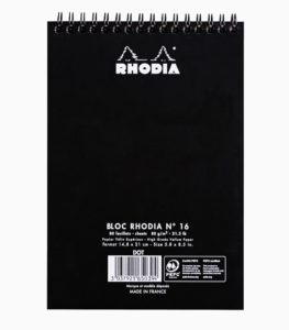 Blocnotes A5 Spiral Pad Rhodia Classic Black spate
