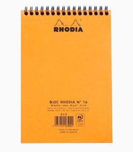 Blocnotes A5 Spiral Pad Rhodia Classic Orange spate