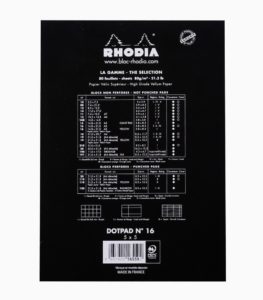 Blocnotes capsat A5 dotPad Rhodia negru spate