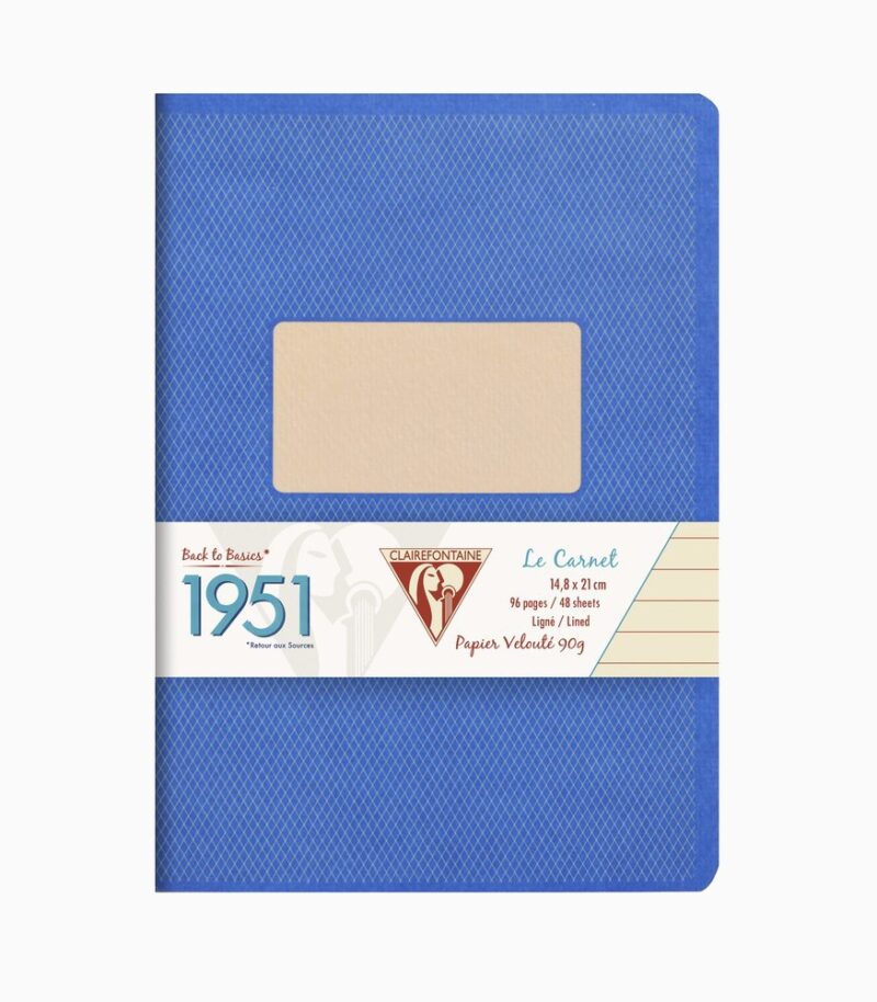 Caiet capsat A5, 48 file, Colecția 1951, Clairefontaine albastru