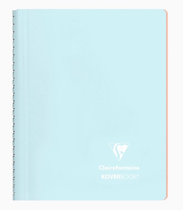 Caiet cu spiră A5, 80 file, Colecția Koverbook, Clairefontaine ice blue