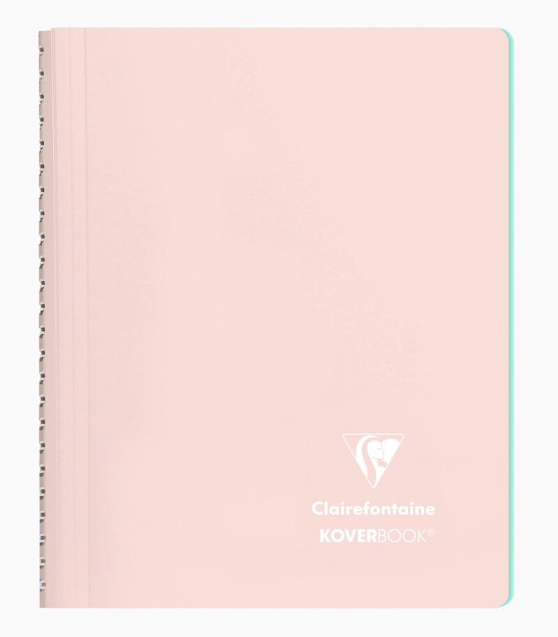 Caiet cu spiră A5, 80 file, Colecția Koverbook, Clairefontaine pink