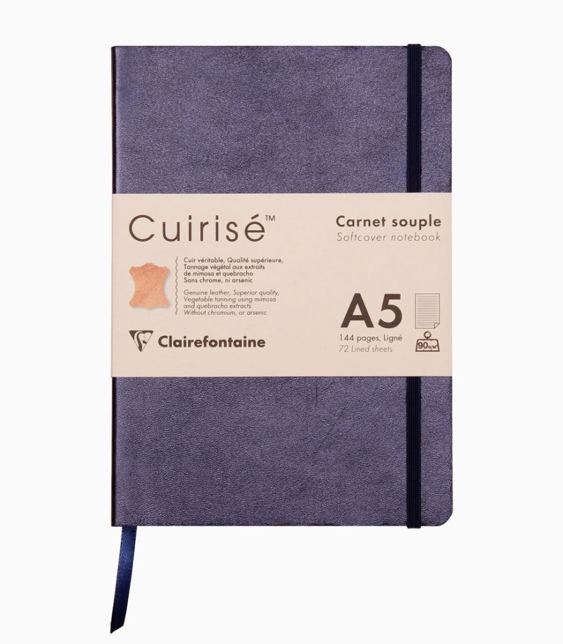 Notebook cu copertă moale din piele Cuirise A5 Clairefontaine Oil