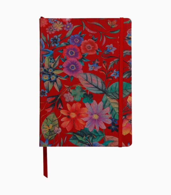 Notebook coperta tare piele, A5, Clairefontaine Celeste Red garden